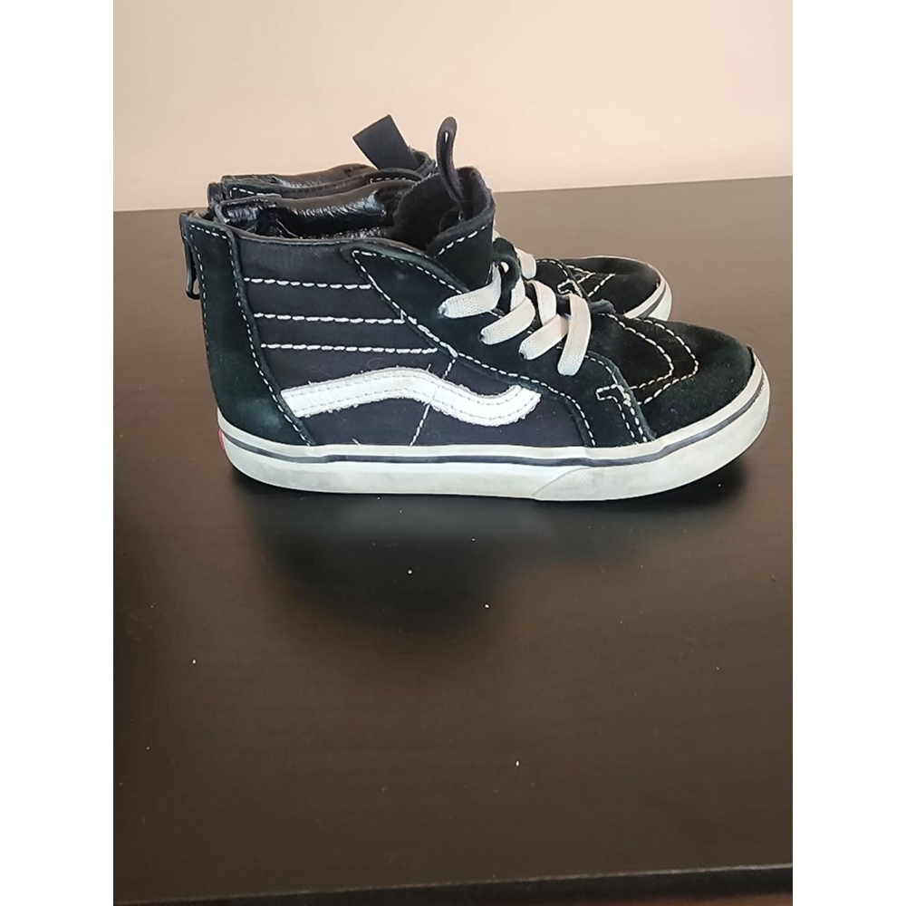 Boys Vans Sneakers Size 10 Black - Picture 3 of 7